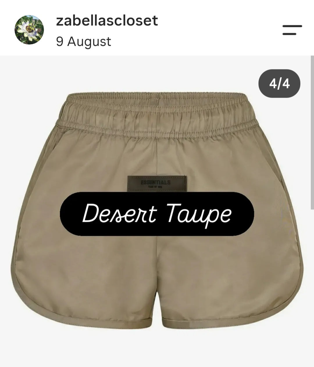 ESSENTIALS FEAR OF GOD SHORTS